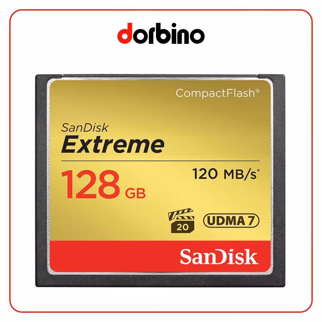 کارت حافظه سن دیسک vSanDisk 128 GB Extreme CompactFlash Memory Card - فروشگاه دوربین دوربینو