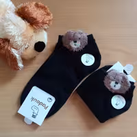 جوراب مچی  مشکی طرح خرس موهر بسیار باکیفیت دخترانه و زنانه مناسب برای سایز 36 تا 41 