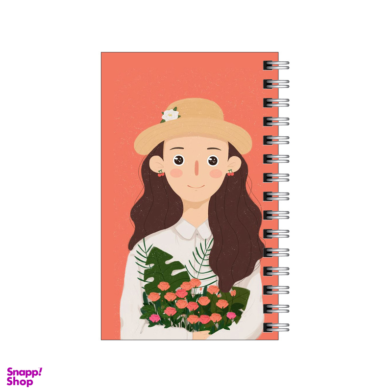دفترچه یادداشت 60 برگ مدل to do list طرح دختر و دسته گل رز مینیاتوری کد 4957128