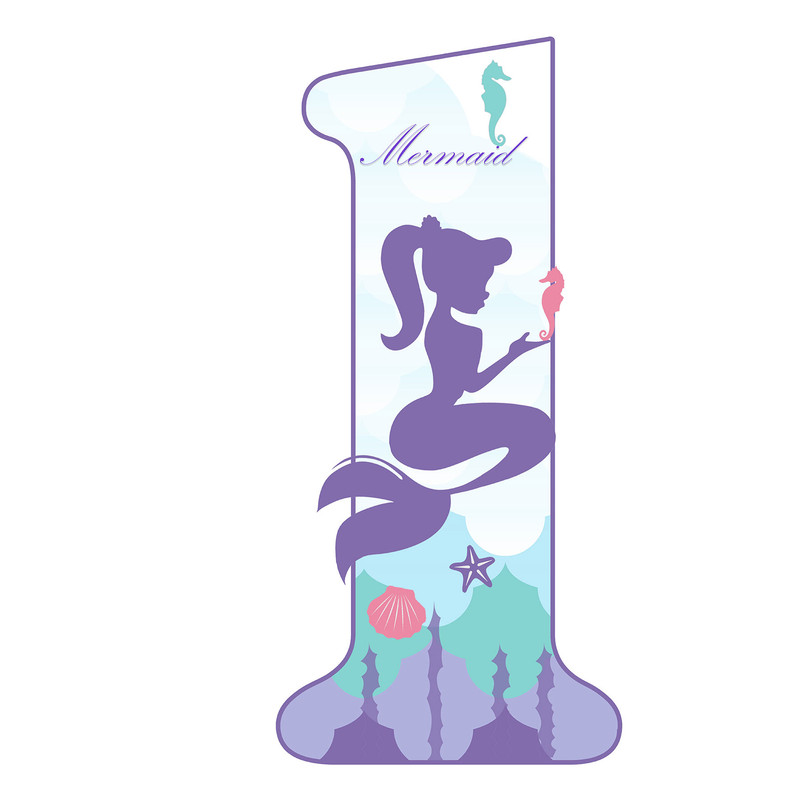 استند رومیزی تولد مدل عدد 1 طرح پری دریایی کد 1874