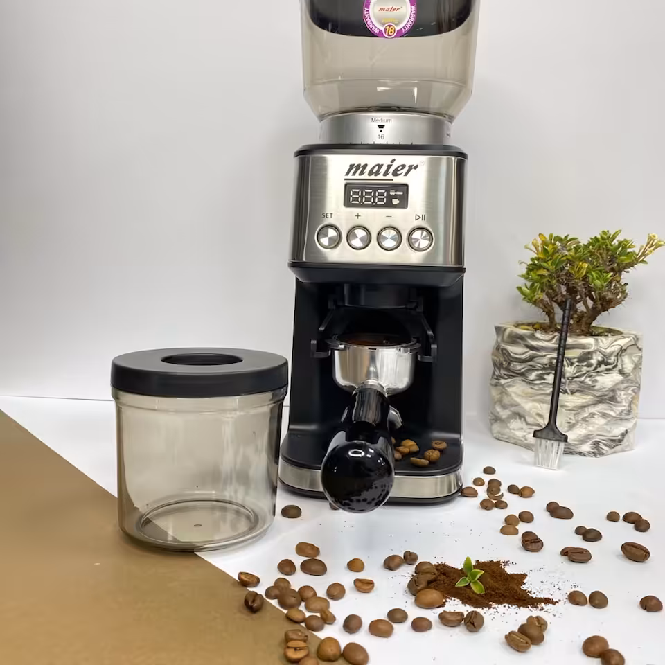 آسیاب قهوه مایر مدل4142 تیغه استیل و قابل جدا شدن یک سال ضمانت
