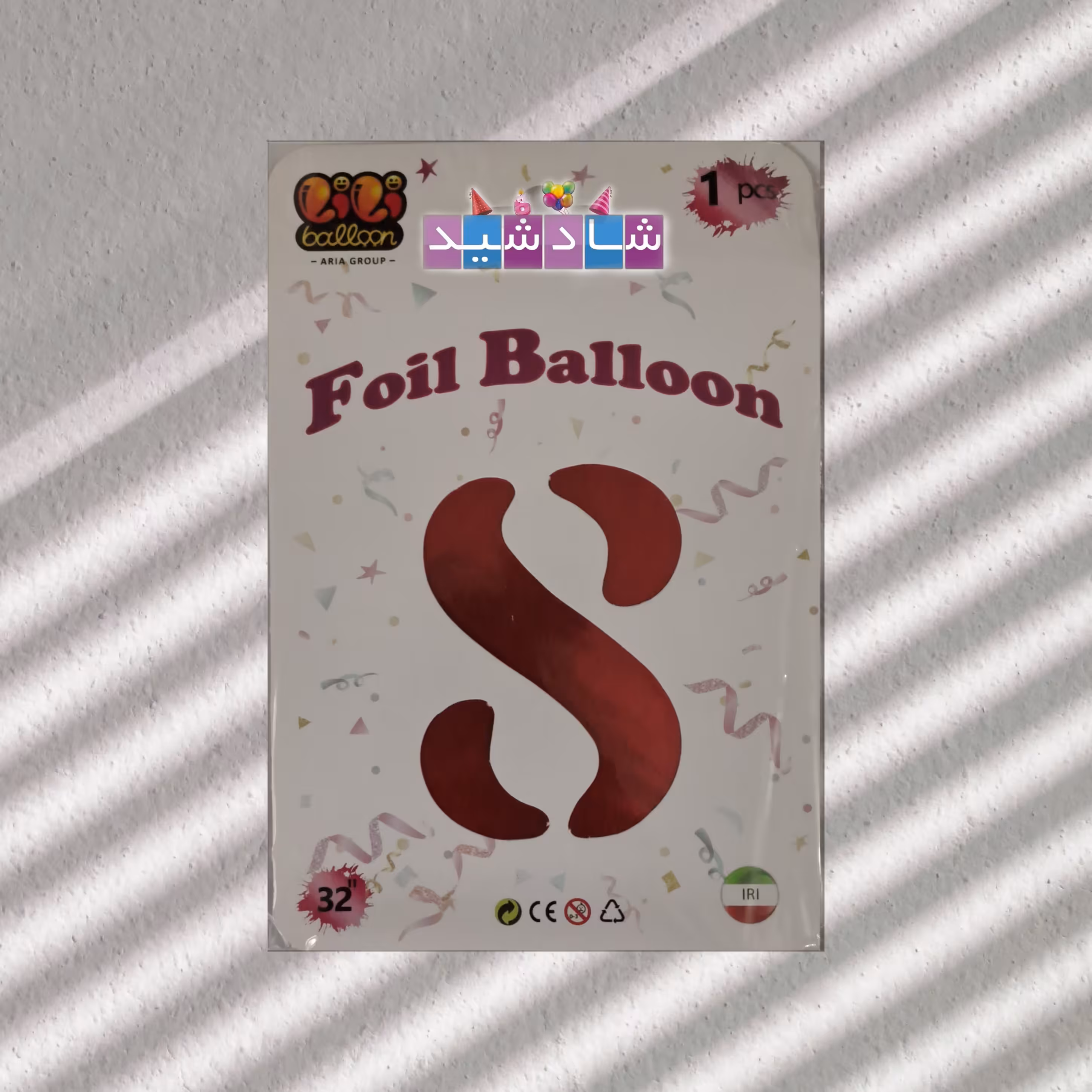 بادکنک فویلی قرمز عدد 8