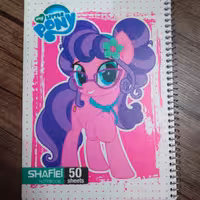 دفتر مشق سیمی 50 برگ شفیعی جلد طلقی مات طرح پونی