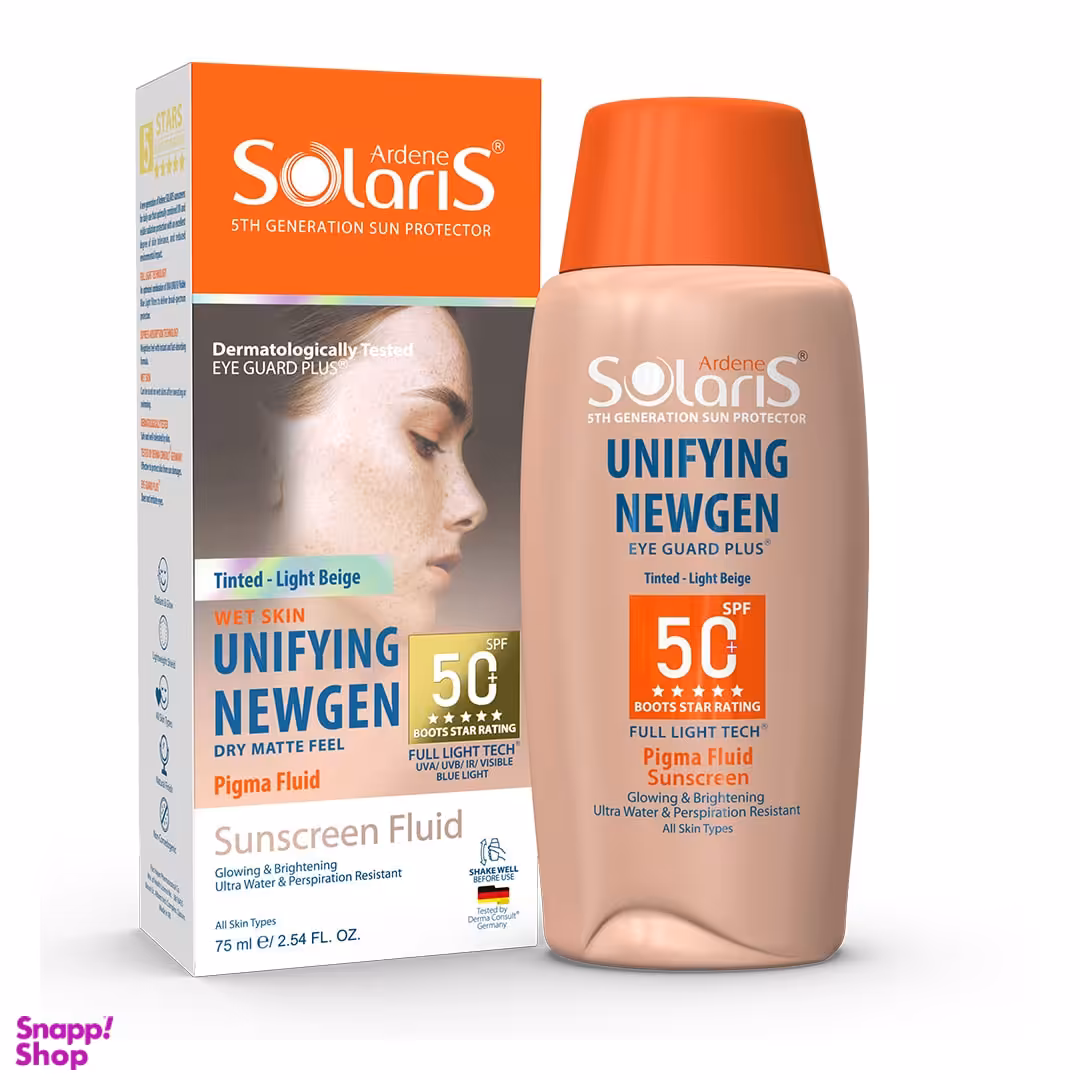 فلوئید ضدآفتاب آردن سولاریس مدل Unifying Newgen SPF 50 رنگ بژ روشن حجم 75 میلی لیتر