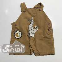 پیشبندی کتان کوتاه بهار طرح حیوانات کرم تیره