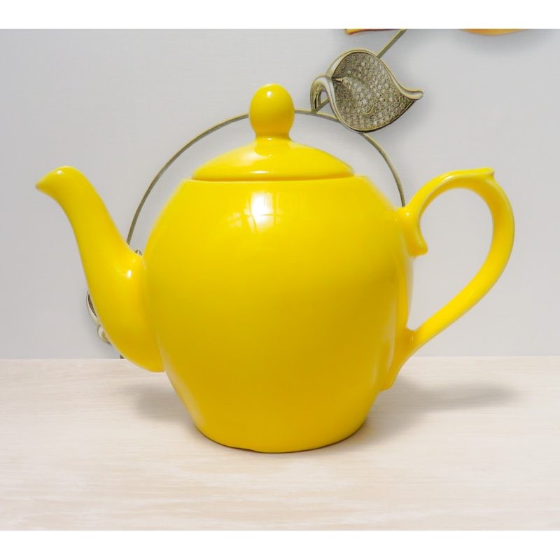 قوری سرامیکی زرد حجم 600 سی سی (خرید مستقیم از تولید کننده)