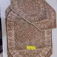 سرویس سه تکه جلو مبلی ترمه طرح شاهسوند رنگ گردویی