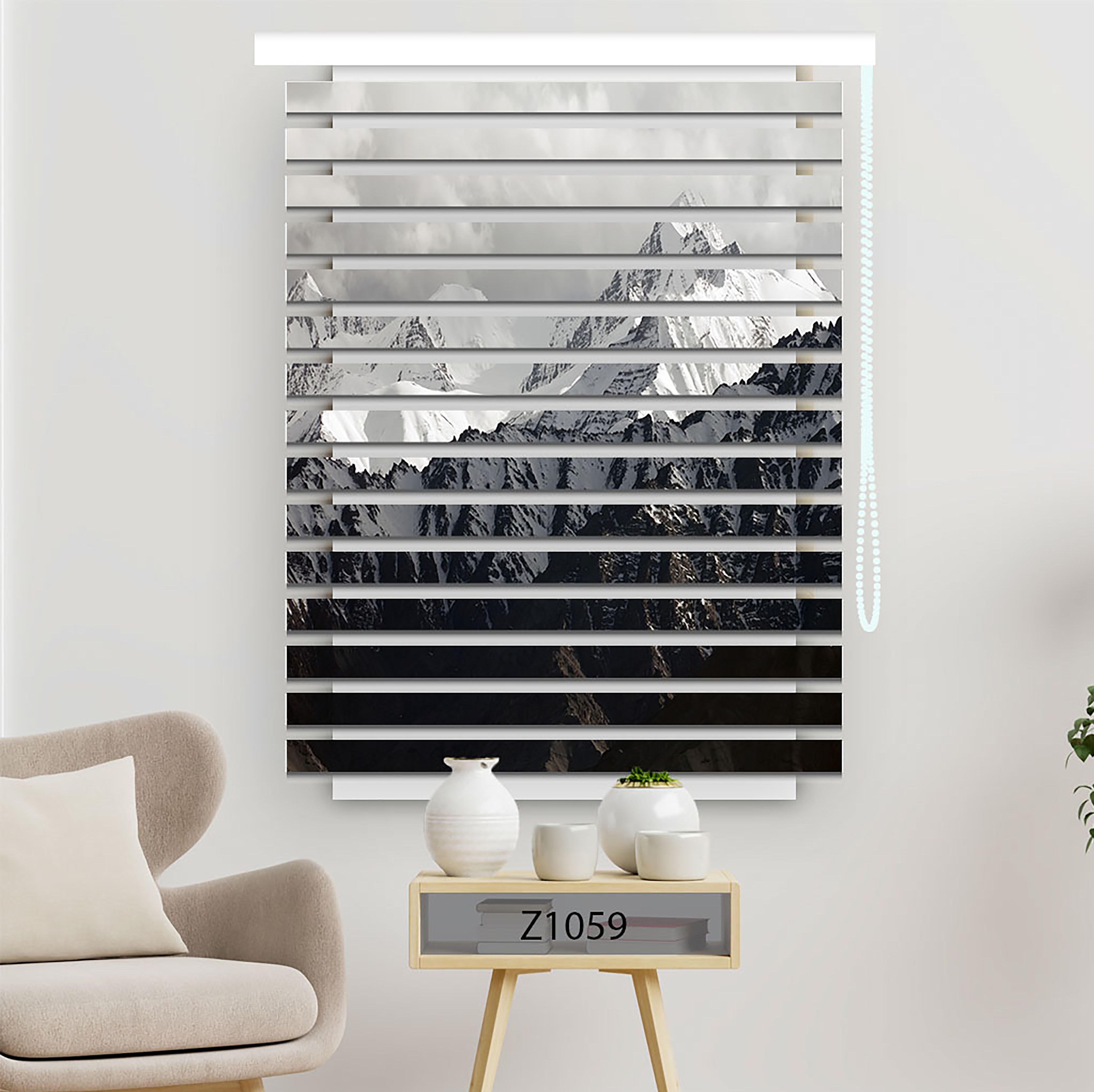 پرده زبرا چاپی عرض 150 ارتفاع 150 گد 1058