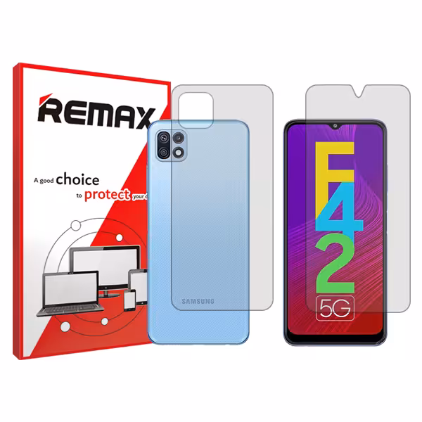 گلس صفحه نمایش و پشت گوشی سامسونگ Galaxy F42 5G مدل شفاف برند ریمکس کد SS