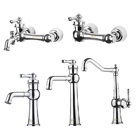 ست 4 تکه شیرالات شاهین مدل ملورین کروم