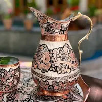 پارچ  مسی نقره کوب الماس تراش زنجان (رنگ ثابت)