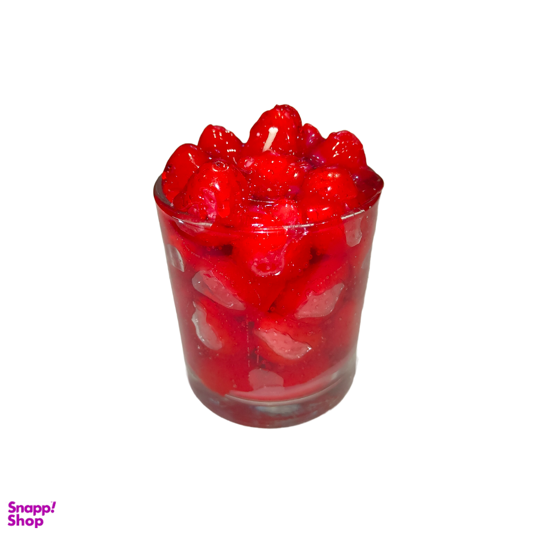 شمع لیوانی مدل مربا توت فرنگی