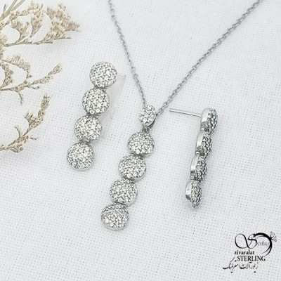 نیمست نقره ایتالیایی عیار925 طرح فلاور کد 13786