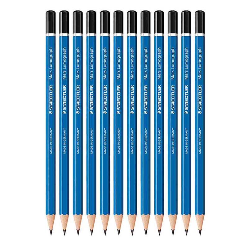 خرید مداد طراحی 8B استدلر مدل Mars Lumograph 100-8B بسته 12 عددی