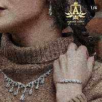 سرویس نقره طرح فلاور عیار925 روکش اب طلارنگ ثابت