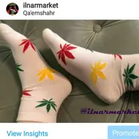 جوراب دخترانه و زنانه  نیم ساق طرح برگ پاییزی از برند پاریس