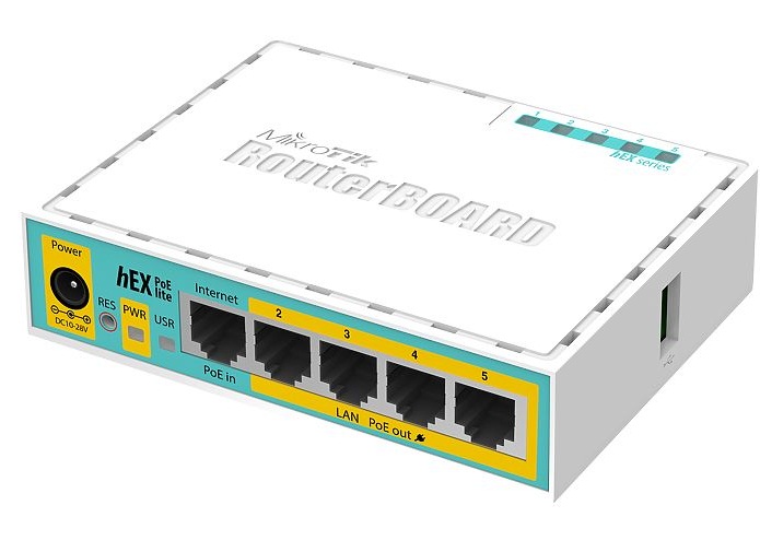روتر شبکه 5 پورت میکروتیک مدل hEX PoE lite RB750UPr2