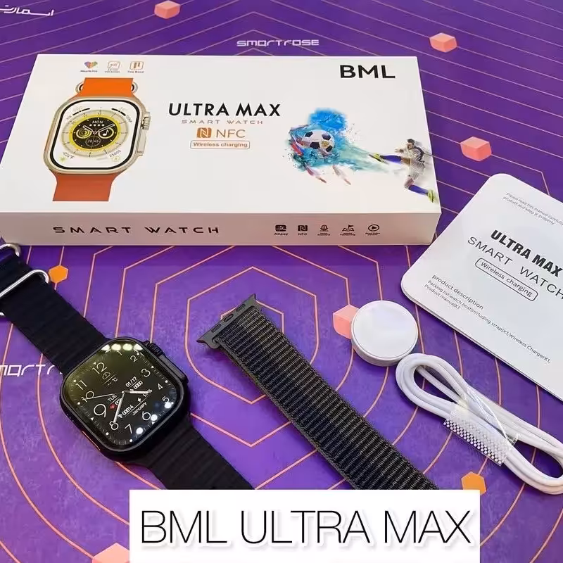ساعت طرح اپل واچ اولترا مدل BML ULTRA MAX همراه دو بند با گارانتی اسمارت رز