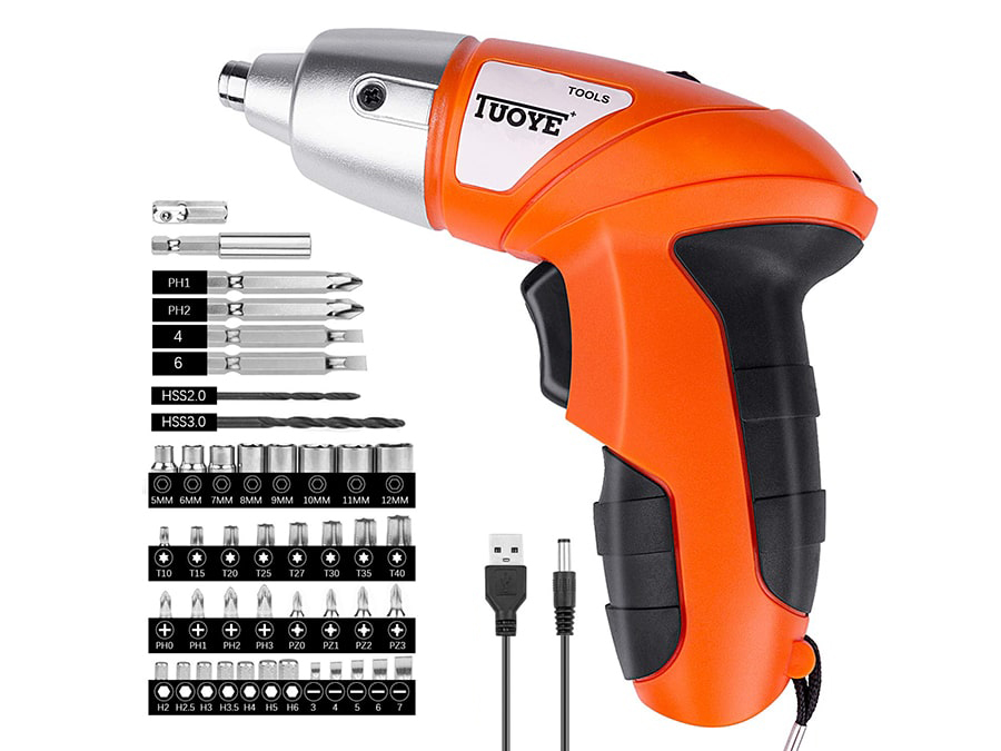 پیچ گوشتی شارژی TUOYE TOOLS SET OF 45 pcs cordless screwdriver