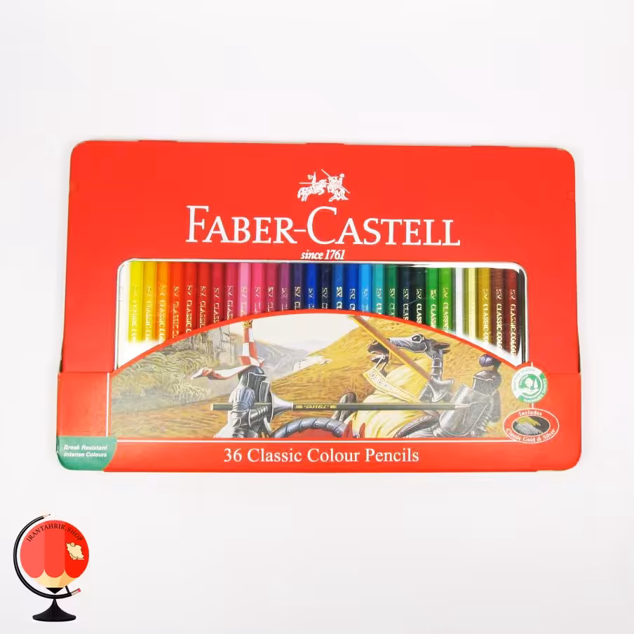 مداد رنگی 36 رنگ کلاسیک جعبه فلز فابرکاستل