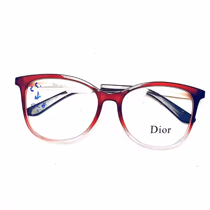 عینک طبی فرم دورنگ زرشکی برندDior