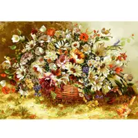 کد 25068 - نخ و نقشه کامپیوتری تابلو فرش عرشیان طرح گل و سبد گل