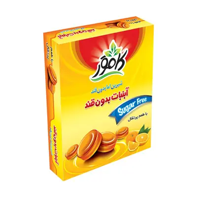 آبنبات پرتقال بدون قند و رژیمی 166 گرمی کامور