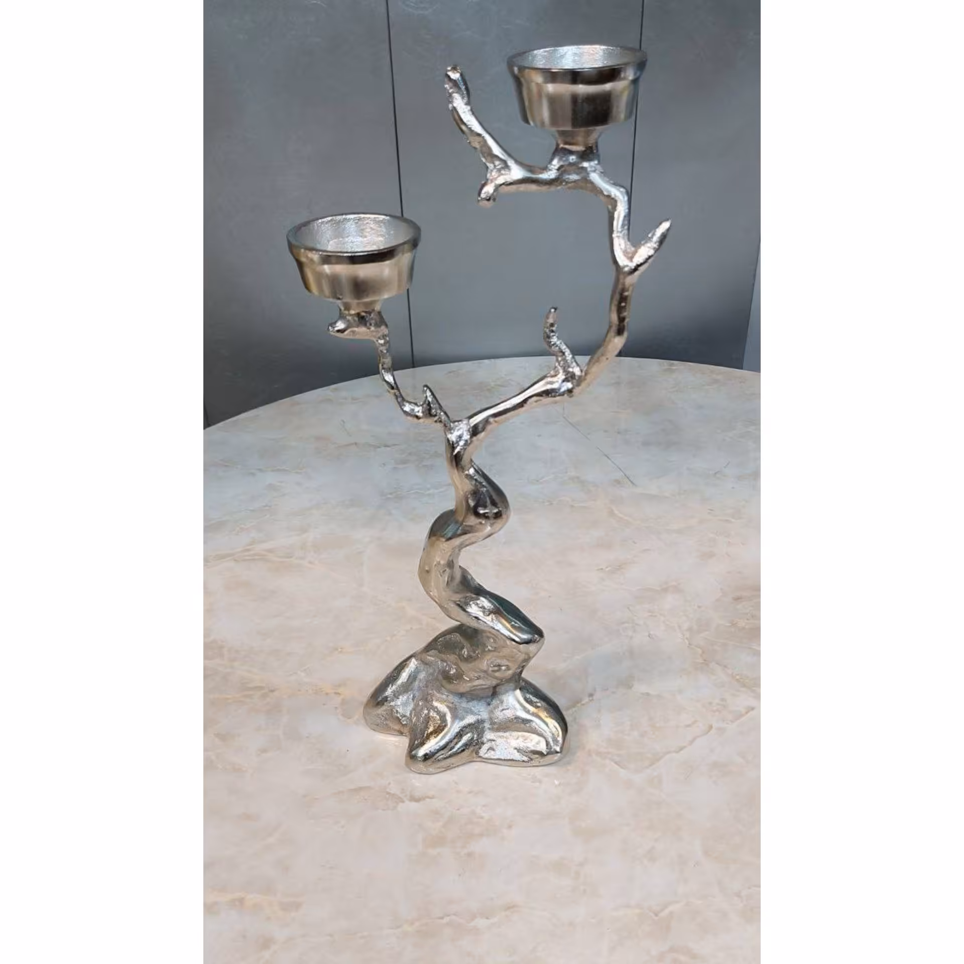 شمعدان 2تایی درختی نقره ومات و طلایی الومینیوم تضمینی بدون تغیر رنگ