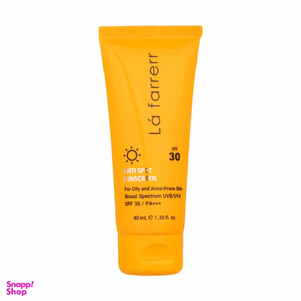 کرم ضدآفتاب و ضد لک بی رنگ لافارر (La Farrerr) مدل SPF 30 مناسب پوست های چرب حجم 40 میلی لیتر