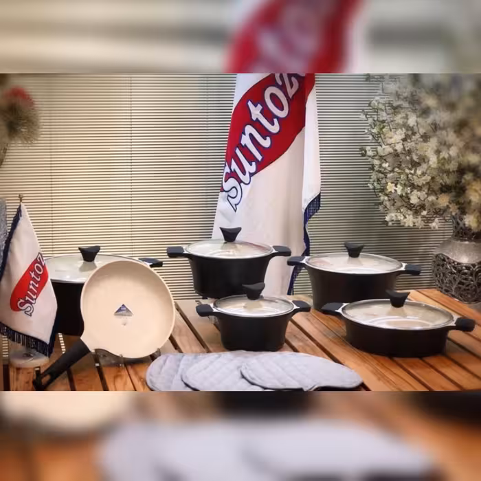 سرویس قابلمه گرانیتی14 پارچه سانتوزا  santozaمدل سزار  