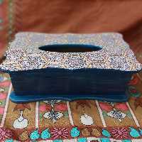 جعبه دستمال و سطل چوبی