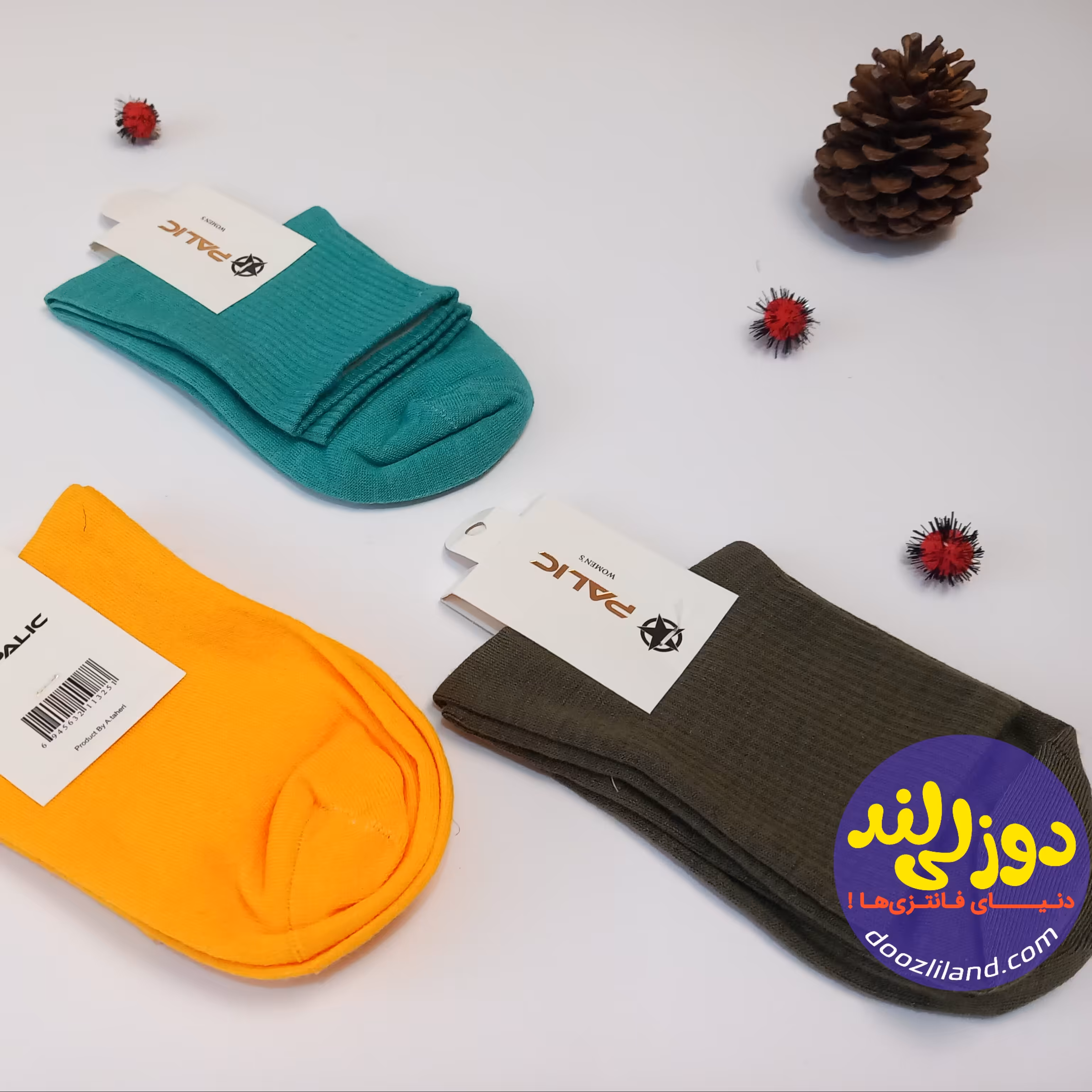  جوراب نیم ساق  رنگی دخترانه و زنانه  فانتزی پالیک