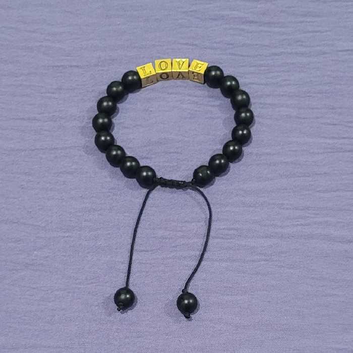 دستبند انیکس مشکی مردانه وزنانه قابل تنظیم با بندآسانسوری