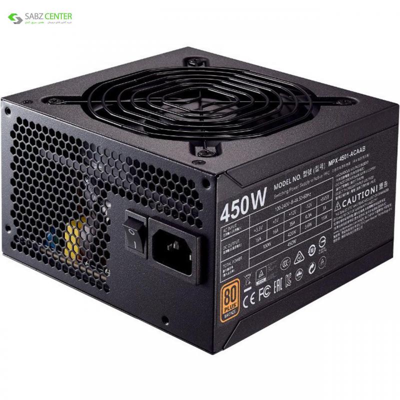 منبع تغذیه کامپیوتر کولر مستر MWE-Bronze-450