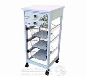 سبد سیب زمینی پیاز ام دی اف 5 طبقه سفید پلوتون کد 423