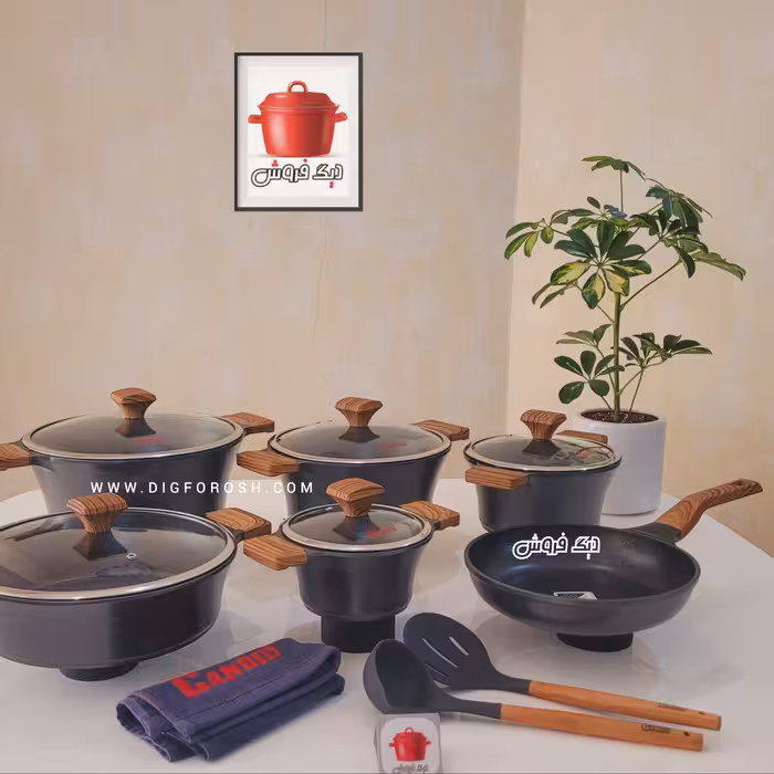 سرویس قابلمه کاندید14 پارچه چدن تیتانیوم مدل سزار CANDID درچندین رنگ جذاب(ارسال رایگان و فوری)باضمانت