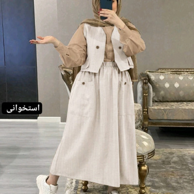 جلیقه ودامن زمرد ترند وشیک