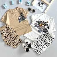 ست تیشرت و شلوارک اسپورت بچگانه مناسب حدود سنی 2 تا 9 سال در دو رنگ جذاب و عالی 