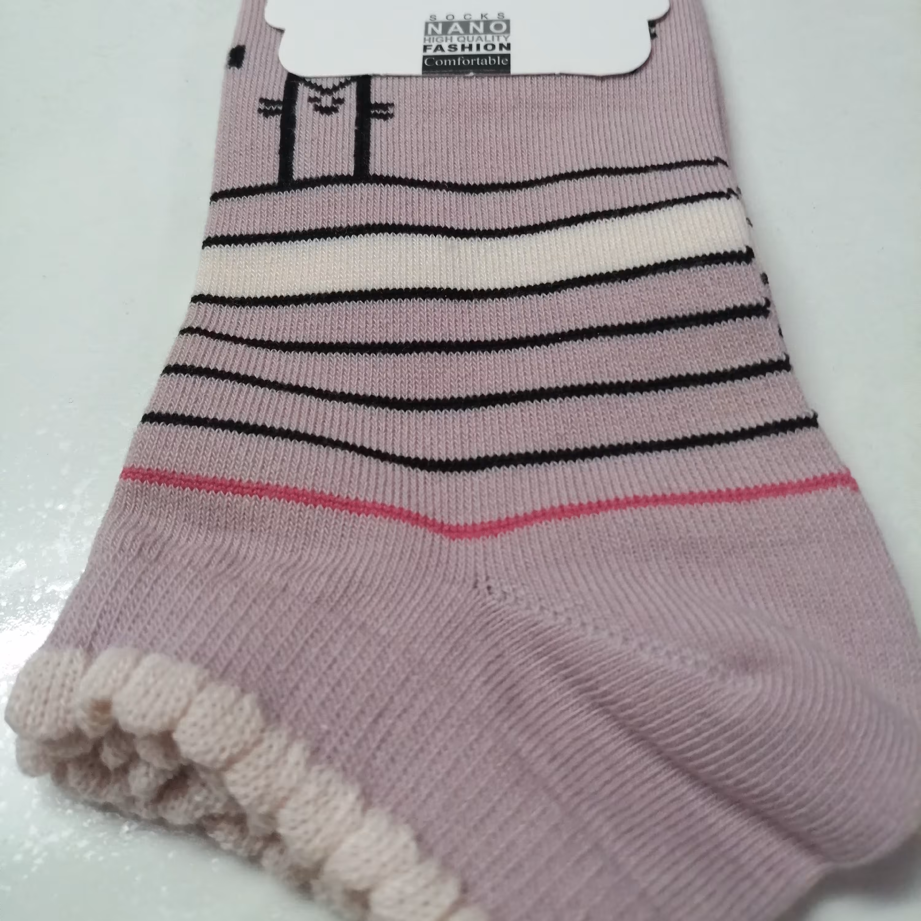 جوراب مچی طرح دار  جنس نخ پنبه تراکم بالا 