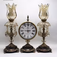 شمعدان و ساعت دکوری (ست سه تایی)