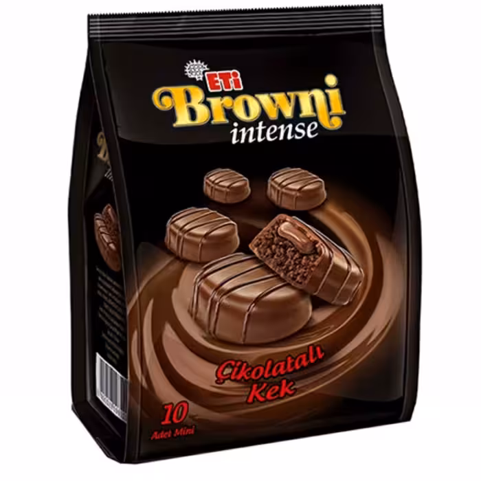 مینی کیک براونی اینتنس با مغز و روکش شکلاتی 10 عددی 160 گرم اتی