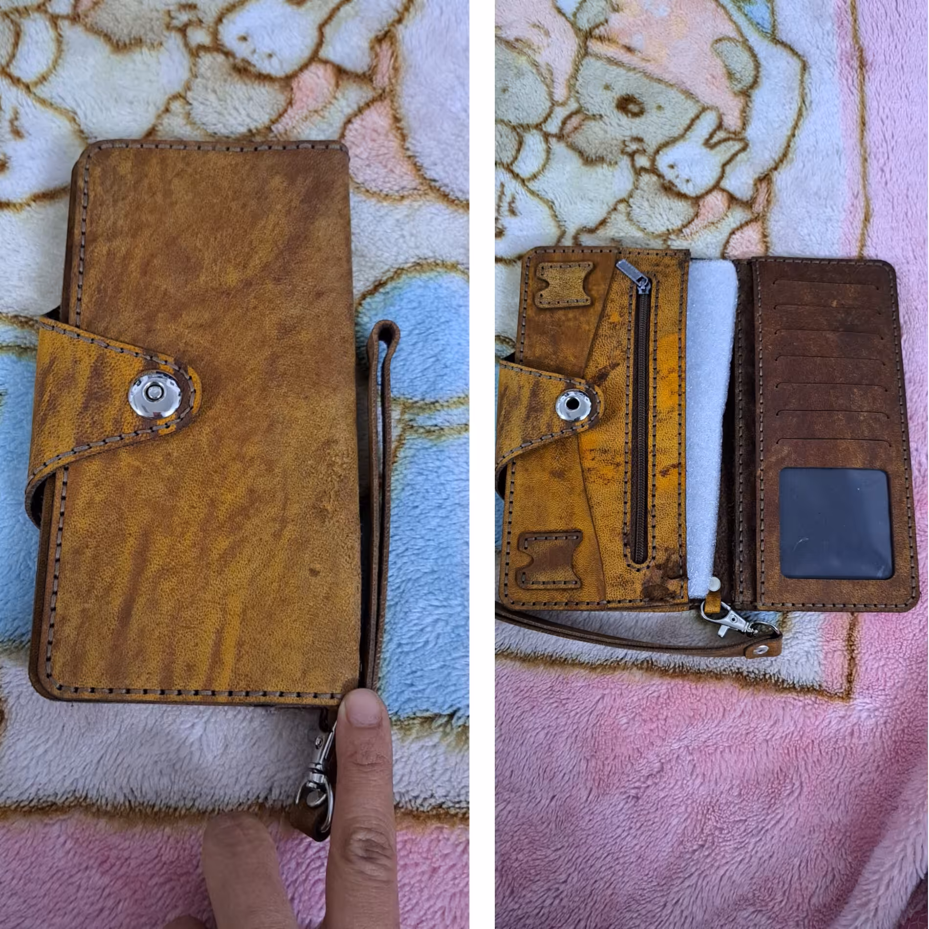 کیف پول چرم دست دوز  001
