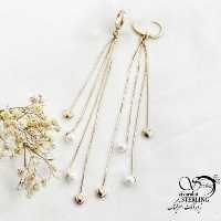 گوشواره ژوپینگ آویز گوی طرح طلا کد 17618