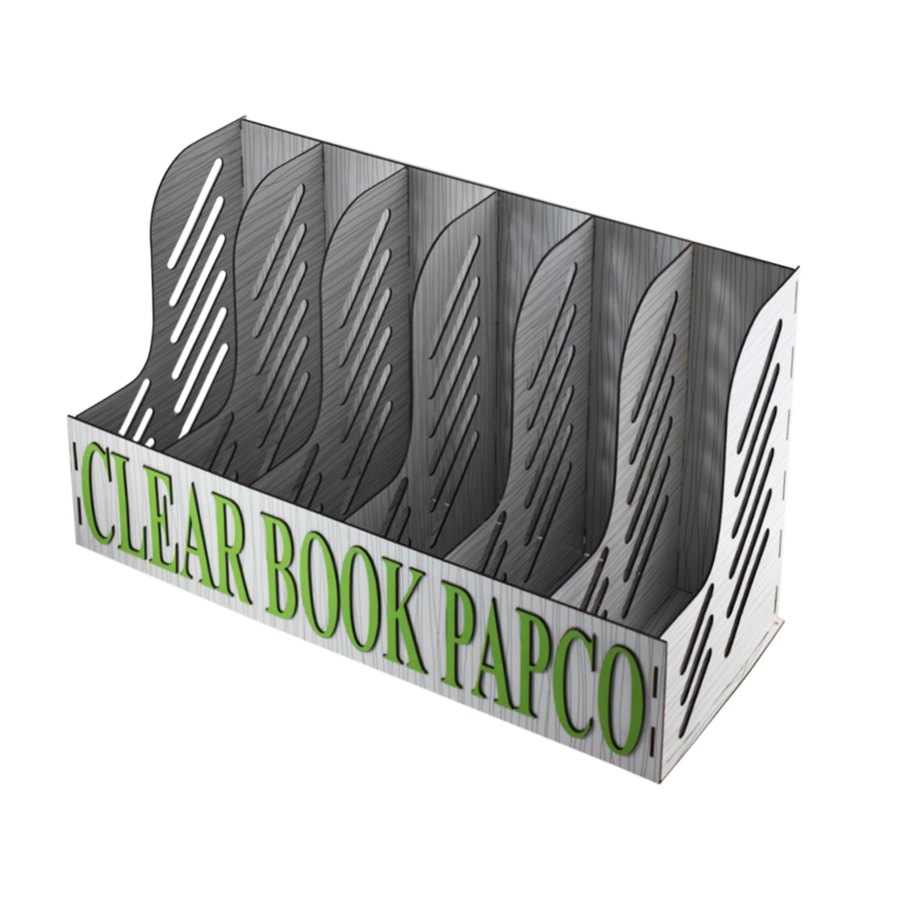 استند پوشه چوبی 6 خانه با رنگ متنوع