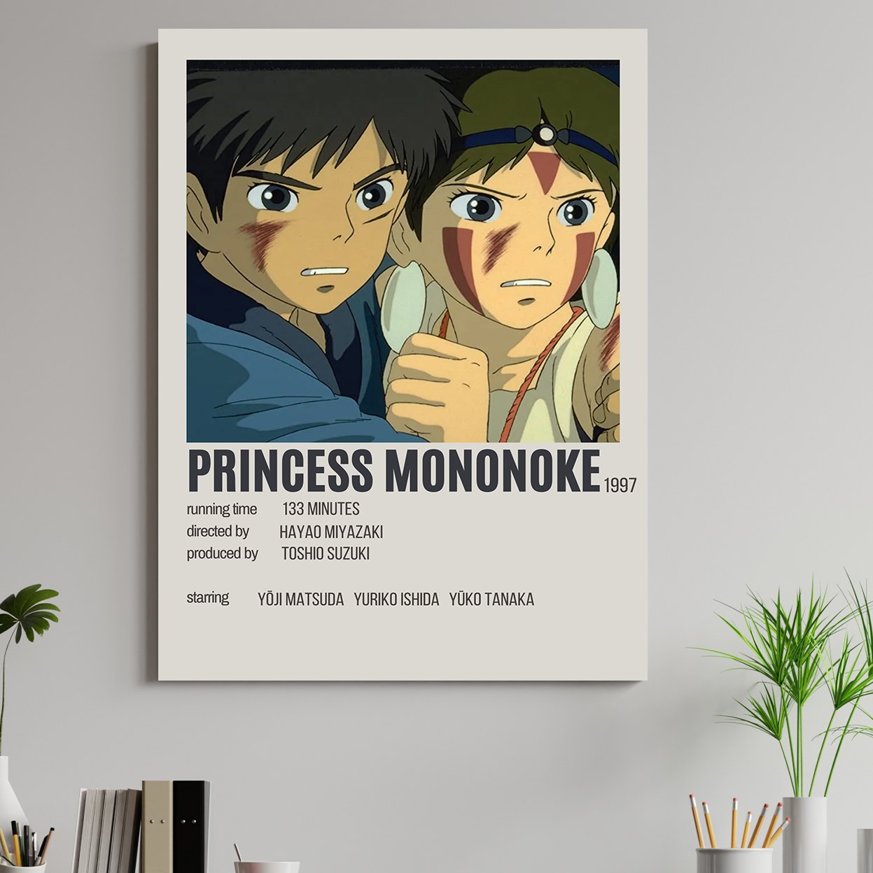 تابلو شاسی طرح انیمه شاهزاده مونونوکه سایز 30 در 30 سانتی متر  کد 1219