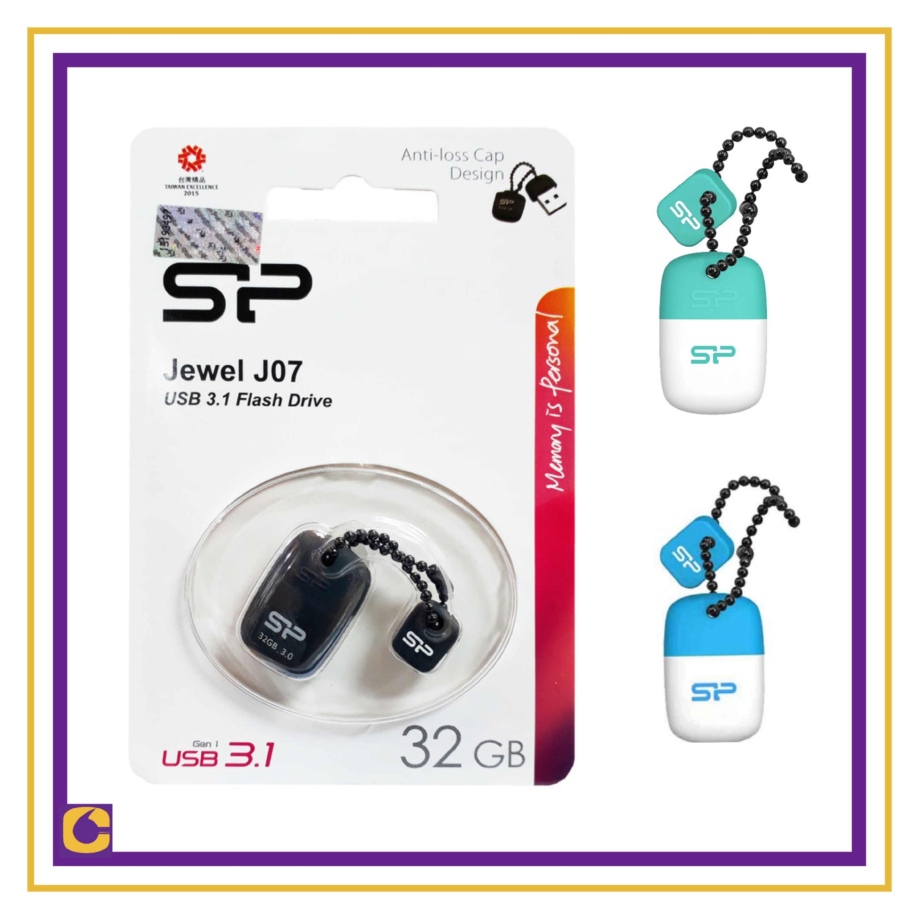 فلش 32 گیگ سیلیکون پاور  USB3.1 مدل Jewel J07 گارانتی مادام العمر شرکت متین 