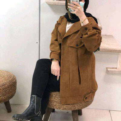 مانتو اسپرت زنانه مخمل کبریتی مدل الیزا