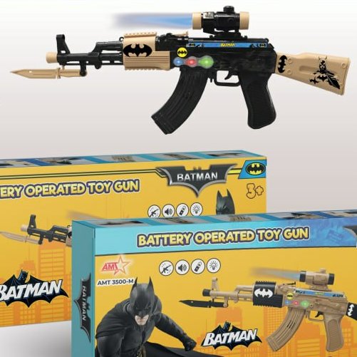 تفنگ کلاشینکف اسباب بازی باتری خور طرح بتمن کد 58