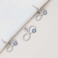 نیمست نقره طرح بی نهایت و چشم نظر کد 1608