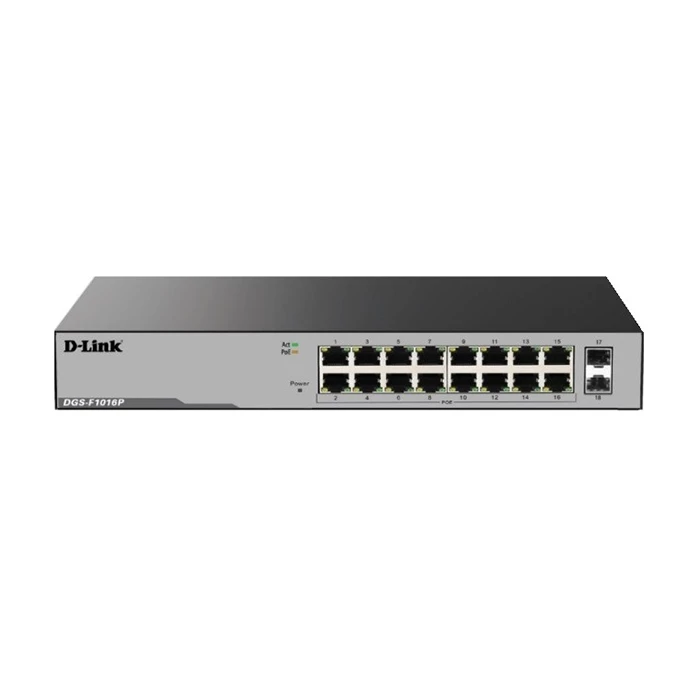سوئیچ 18 پورت گیگابیتی و رکمونت دی لینک مدل DGS-F1016P